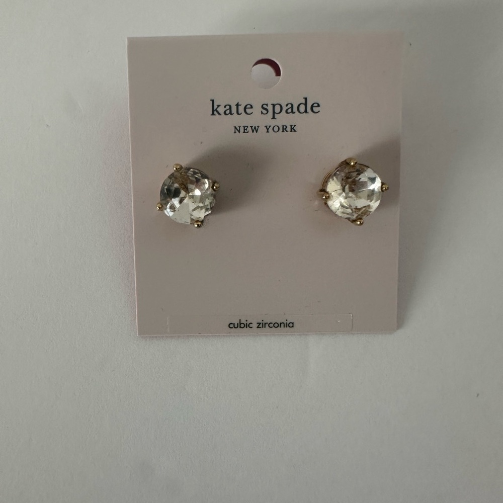 Kate Spade Gold and Clear Earrings